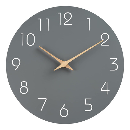 Reloj Para Pared Mosewa, Analógico, Gris, De 25.40 Cm