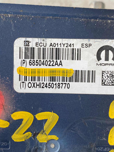 Módulo Abs Dodge Ram 2500 2019-2268504022aa Ml833 (Usado)