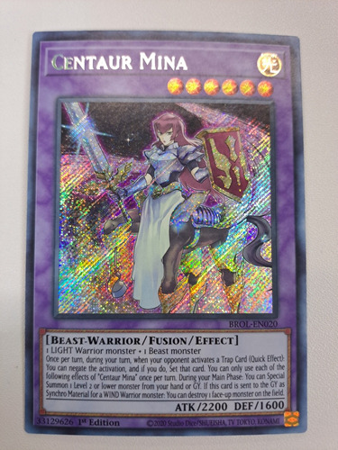 Centaur Mina Brol-en020 Secret Rare Yugioh 