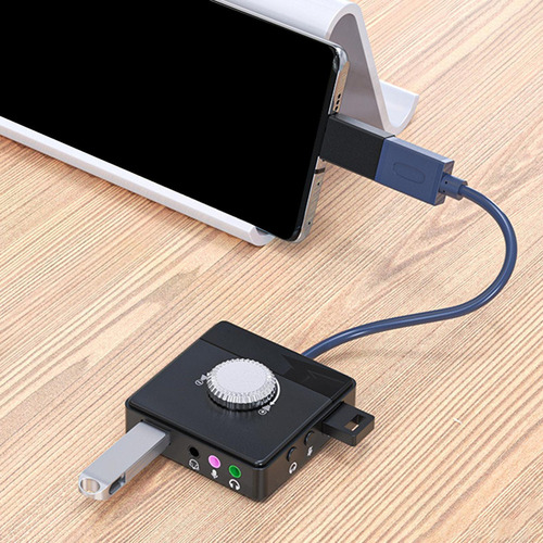 Tarjeta De Sonido Usb Externa De 3 Puertos Para Sistemas De