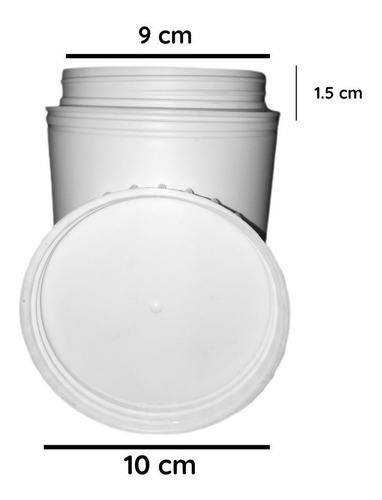 Imagen 4 de 10 de Potes Plasticos 1000 Cc En Pead Blanco X 65 Un.
