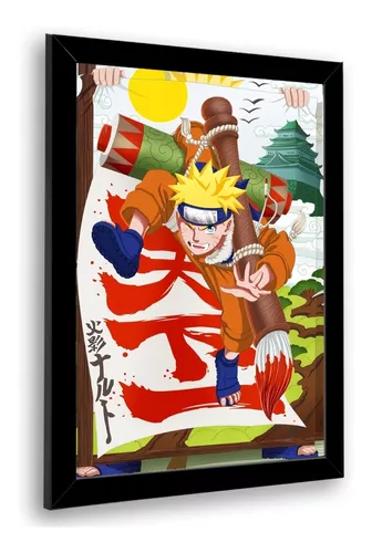 Quadro decorativo emoldurado sasuke taka naruto classico retroPara