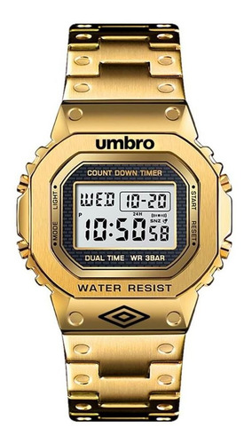 Relógio Umbro Masculino Ref: Umb-111-g Retrô Digital Dourado