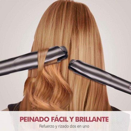 Plancha De Pelo Alisadora Rizadora Profesional 2 En 1