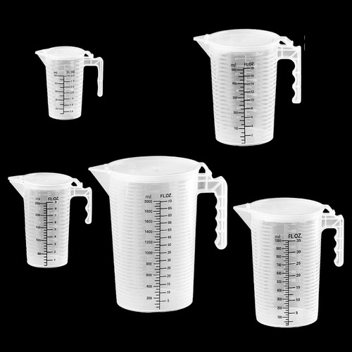 5 Uds Jarra De Agua De Plástico Transparente Con Tapa Para