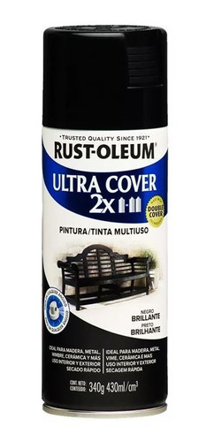 Pintura Aerosol Ultra Cover 2x Negro Mate 340g Rust Oleum