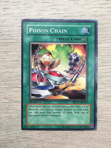 Poison Chain. Csoc-en053. Yu-gi-oh! Tcg. 8/10.