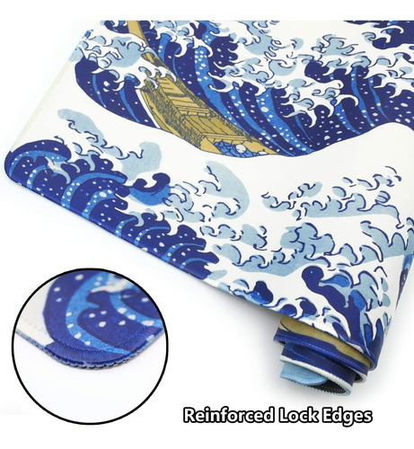 Mouse Pad Goma Antideslizante 35,4 X 15,7 Gamer Olas