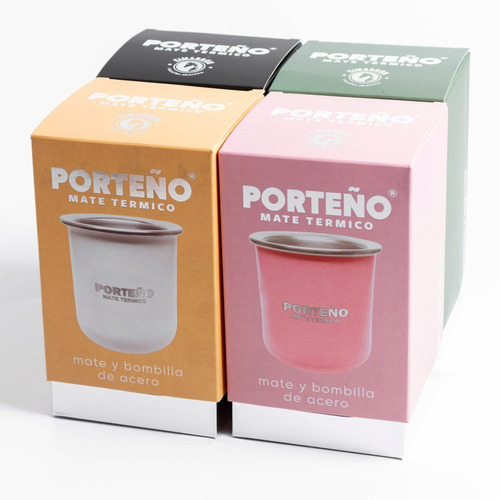 Imagen 3 de 4 de Mate Porteño De Acero Termico Bombilla 4 Colores En Caja