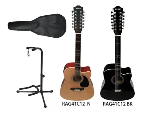 Guitarra De 12 Cuerdas Electroacustica Funda + Base + Msi !!