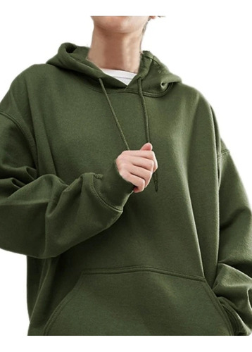 Sweter Verde Militar Importado Con Capucha Nuevos Tallas M