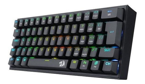 Teclado Gamer Mecânico Fizz Rgb, Preto, K617-rgb-b Redragon