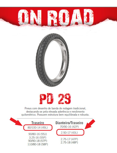 Par De Pneus Novos Para Biz / Pop / Web 2.50-17 + 80/100-14