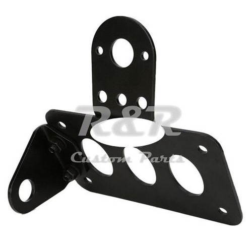 Suporte Lateral Placa Moto Harley Custom Bobber Preto Univ.