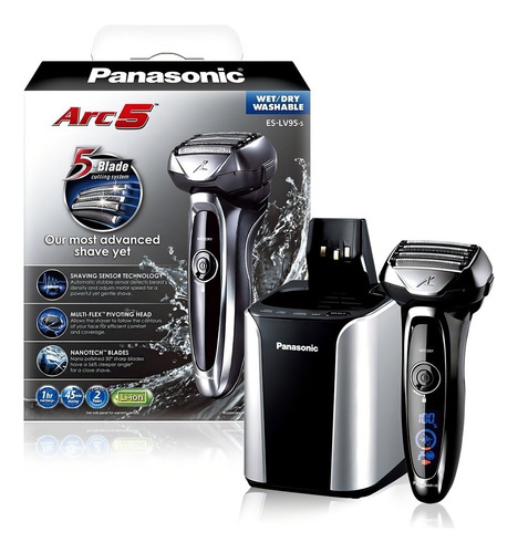 Afeitadora eléctrica Bivolt Panasonic de color plateado ES-LV95-S Arc5 Premium de 5 hojas