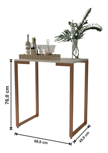 Imagen 4 de 4 de Arrimo Metal Hermes Beige Y Cobre Rodler