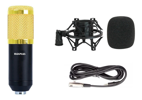 Micrófono OEM BM-800 condensador unidireccional negro/dorado