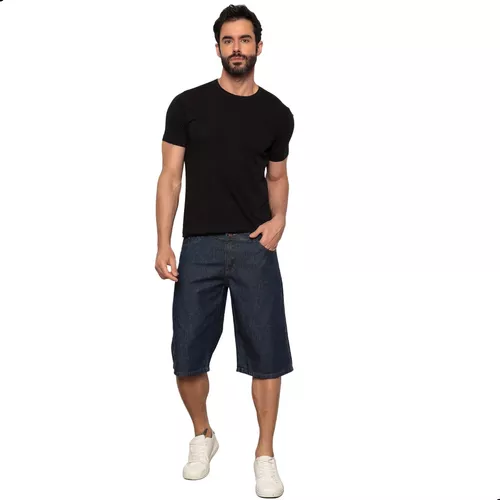 Shorts Jeans Masculino Bermuda Balão Com Passante De Cinto | Entrega grátis