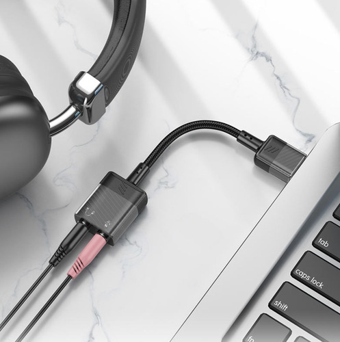 Adaptador Audio Usb A 2 Aux Jack 3.5mm Hoco Ls37