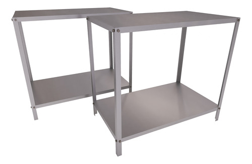 2 Mesa Auxiliar Inox 92cm Cozinha Industrial 1 Prateleira