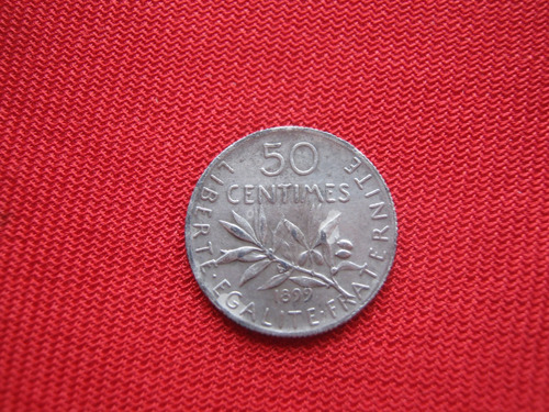 Francia 50 Centimes 1899 Plata 