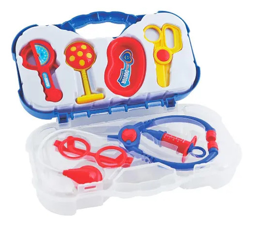 Maleta Médico Infantil Azul Pakitoys com Acessórios para Brincar