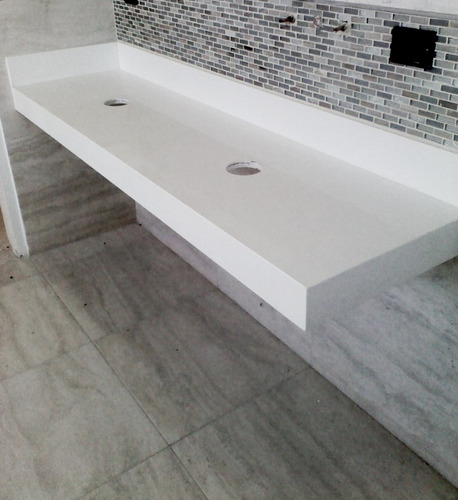 Imagen 1 de 10 de Mesada Silestone Blanco Zeus, Baño Toilette - Forma Y Diseño