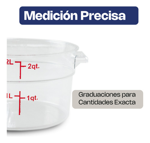 Recipiente De Policarbonato Redondo 2qt Con Tapa Caledonia