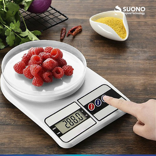 Imagen 4 de 9 de Balanza de cocina digital Electronic SF-400 pesa hasta 10kg blanca
