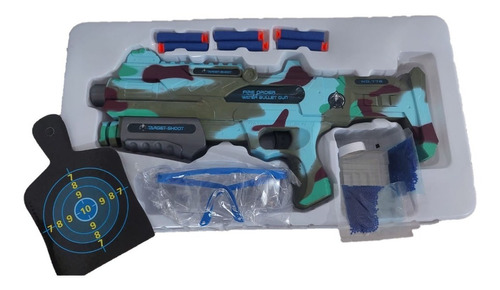 Pistola De Dardos Y Gel Nerf + Gafas + Tiro Al Blanco