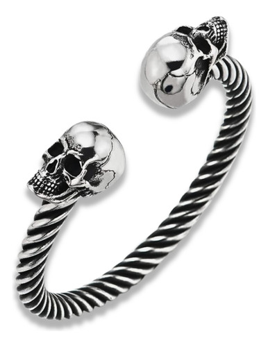 Pulsera Brazalete Acero Inoxidable Cráneo Calavera Hombre