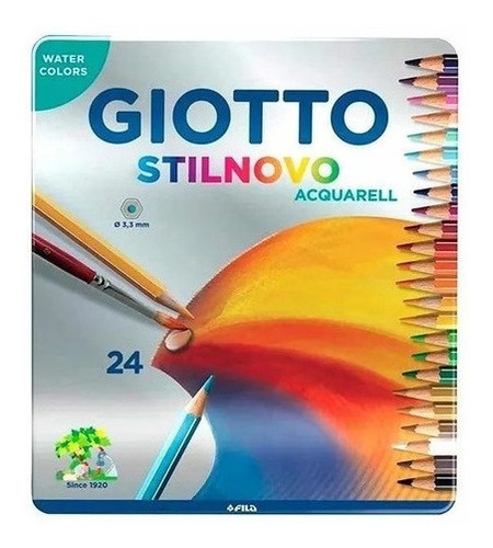 Lapices Acuarelables Giotto Stilnovo Lata X24 Colores Largos