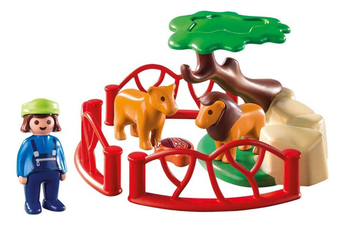 Playset Para Muñecas Y Muñecos Playmobil 1 2 3 9378 Recinto De Leones
