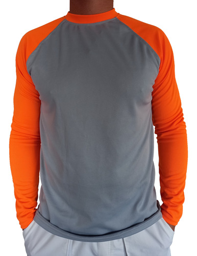 Sudadera Deportiva Playera Caballero Manga Larga Combinada