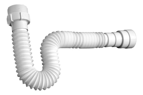 Kit 2 Unid Sifão Tubo Extensível Longo Branco 1,4m Comprido