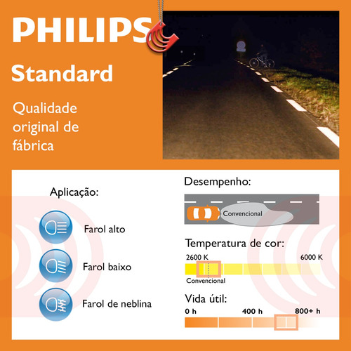 Imagem 5 de 6 de Lâmpada Philips Standard H1 55w 12v 12258c1 Farol Alto Baixo