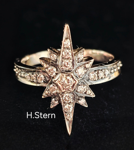 Anel H. Stern De Ouro 18k Com Brilhantes . Amarelo 18