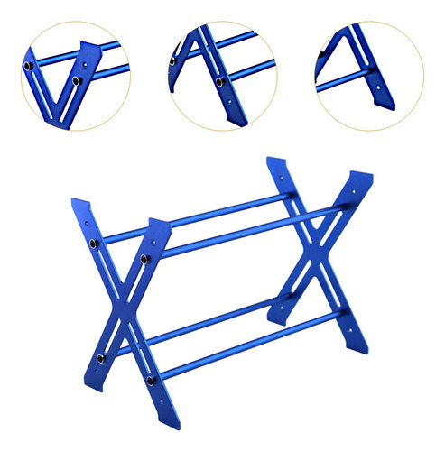 Tiradores De Aleación De Automóvil Rc Rack Rc Soporte Azul