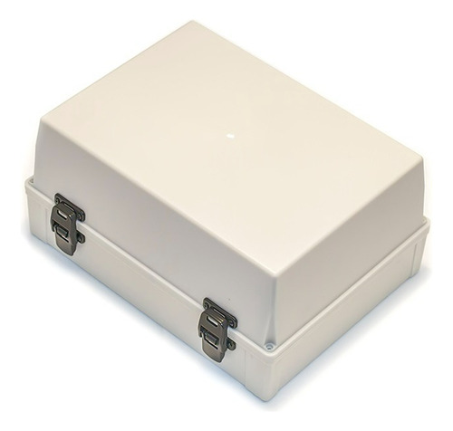 Caixa Pvc 35x26x17cm Ip66 Cinza Com Fecho E Dobradiça