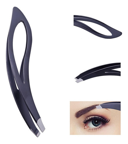 Juego De Pinzas Negras Para Cejas, Pinzas De Precisión Par.