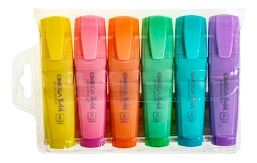 Imagen 1 de 4 de Pack X 6 Unidades De Marcadores Flúo De Colores Pastel