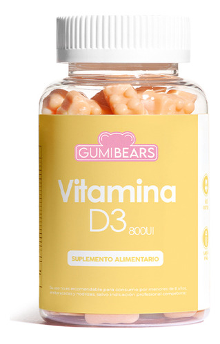 Gumi Bears Vitamins D3 Salud Ósea 1mes