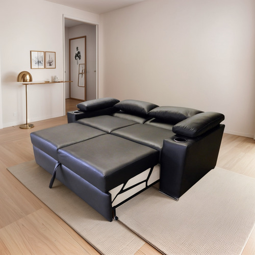 Sofacama Sofa Cama Moderno Con Portavasos Mobydec