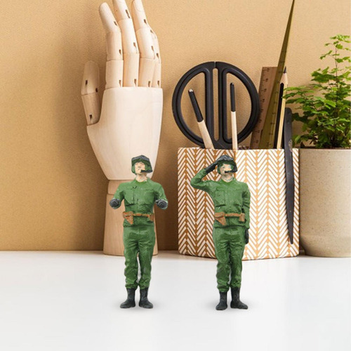2 Piezas Escala 1:72 Personas Diminutas Modelo Diorama