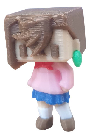 Momo Dandadan Figura Impresión 3d Pla Pixelados_