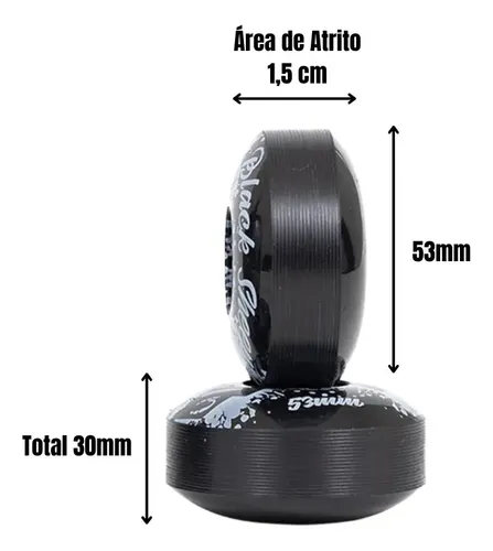 Roda Skate Black Sheep Semi Pro 53mm + Rolamento Abec 5 Preto