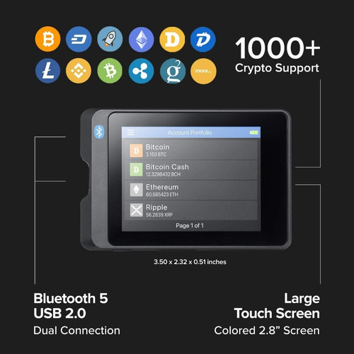 Secux W20 Billetera De Hardware Para Criptomonedas,bluetooth