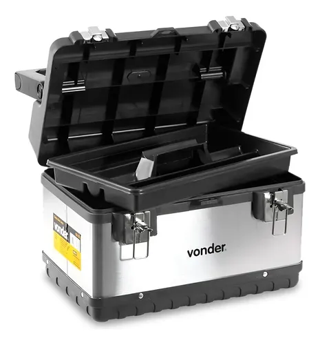 Caixa De Ferramentas Baú Inox Com Bandeja 20kg Vonder CBI020