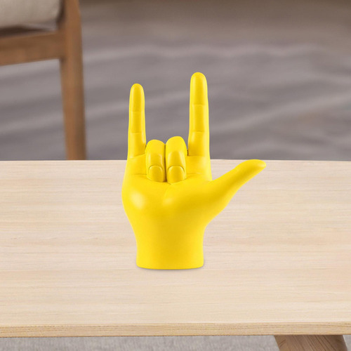 Estatueta De Estátua De Gesto De Dedo, Amarelo Amarelo
