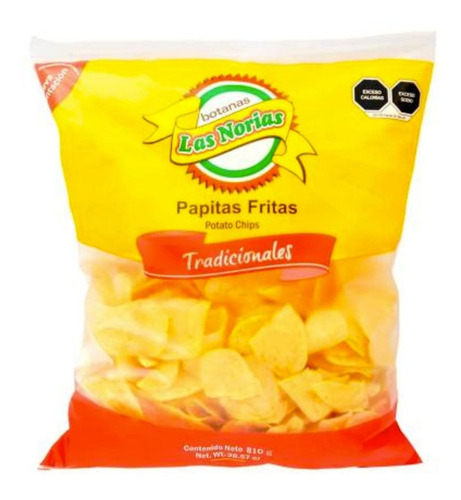 Papas Fritas Botanas Las Norias Tradicionales 810g (4bolsas)